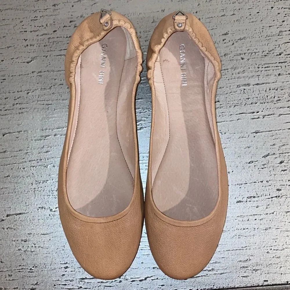 New Gianni Bini Kayson Leather Flats Pink Marble